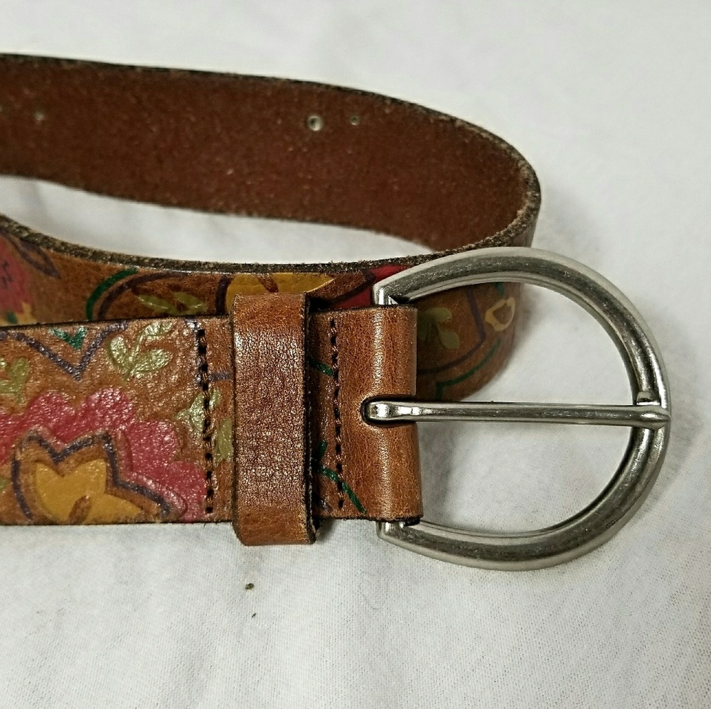 Fossil Floral Brown Leather Belt - Picture 3 of 7